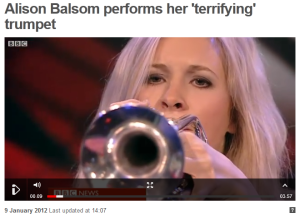 Trumpeter Alison Balsom performing on BBC Breakfast 